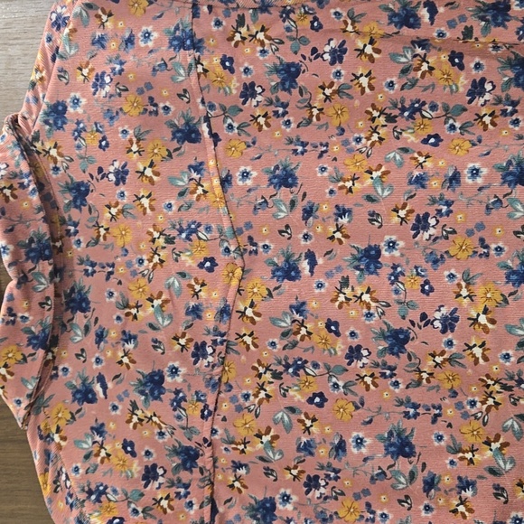 Umgee-Floral Corduroy Shirt Babydoll Dress Long Sleeve Boho-Size Large - Picture 12 of 16